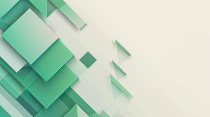 Fototapeta premium Abstract Geometric Design with Green and White Squares