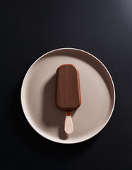 Obraz premium dark chocolate ice cream on stick