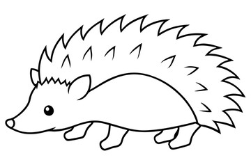 Adorable Cartoon Hedgehog Line Art Coloring Page Illustration