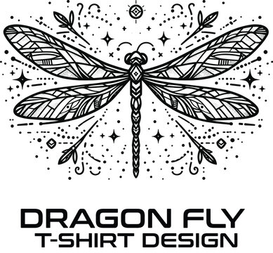 Dragon Fly Vector T Shirt Design