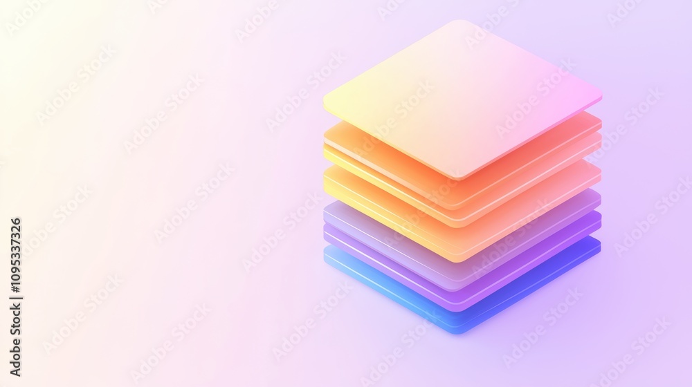 Poster Colorful Isometric Illustration of Secure Login Interface with Layered Design Elements Ideal for Digital Authentication Concepts