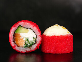 Asian sushi rolls. menu for delivery