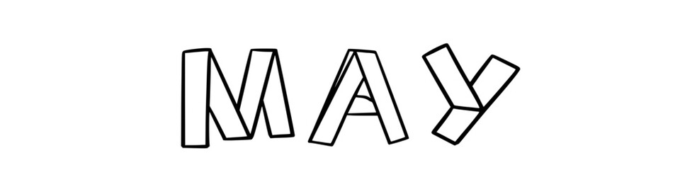 may in doodle origami style on transparency background
