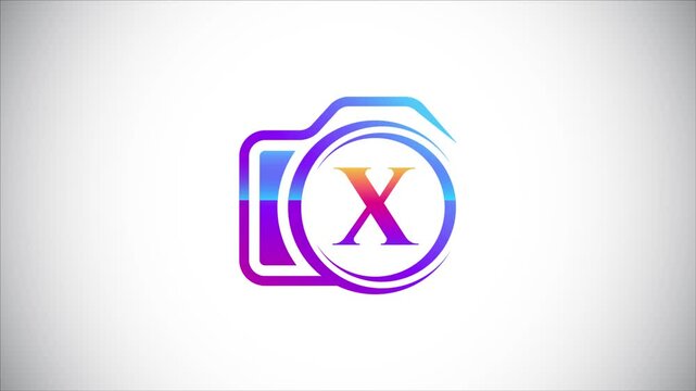 Dynamic Photo Studio Logo Animation with Colorful Gradient Circle Letter X Reveal