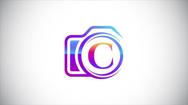 Camera Photography Logo Reveal with Animated Letter C Introduction and Transition for Visual Identity