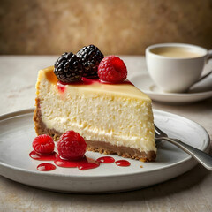 Cheese cake delight a slice of delicious cheese