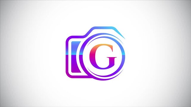 Dynamic Logo Reveal, Gradient Circle Morphing into a Camera Icon with a 'G' Initial Animation