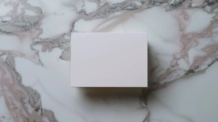 blank business card, light grey, pale pink, white mockup on marble desk