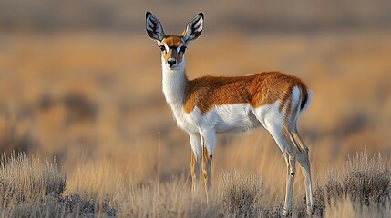 Fototapeta premium Graceful antelope captured amidst serene landscapes wallpaper nature images