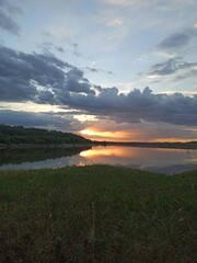sunset over the river