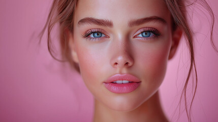 Fototapeta premium Beauty portrait of a girl with natural makeup