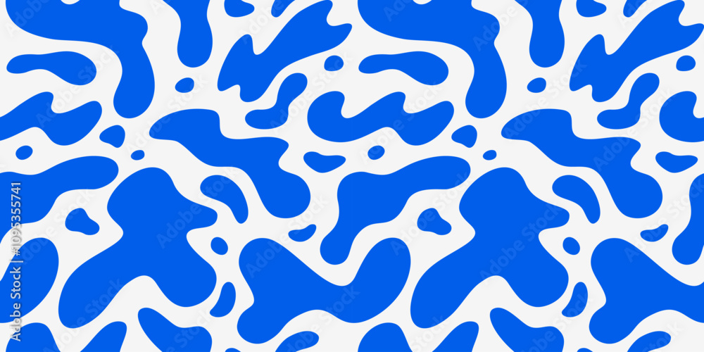 Poster abstract seamless pattern with liquid water splashes. vector ripple texture of blue sea, ocean and r