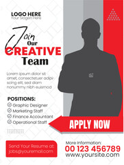 We are hiring flyer job vacancy poster banner social media post template
