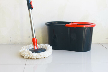 Mop 8
Hygiene concept. Rotary mop on white background