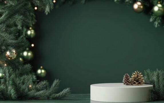 podium christmas mockup 