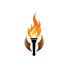 Torch logo design inspiration template
 isolated on white background 