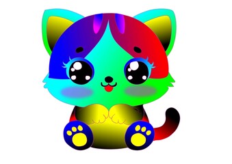 cat on a white background