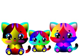 Obraz premium A cute and colorful cat toy design