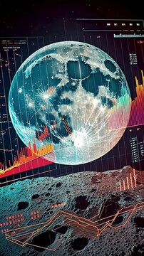 Astronomical object surface analysis featuring data and charts highlighting extraterrestrial anomalies.