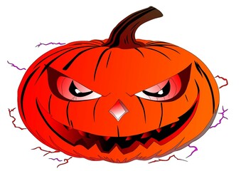 halloween pumpkin isolated on white background
