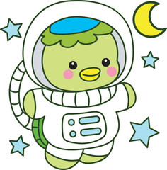 Obraz premium Kawaii japanese mythology Kappa sticker cute. Cute kappa mascot ghost japanese. 