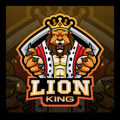 Lion king mascot e sport logo design