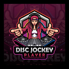 Disc jockey mascot e sport logo design © REYYARTS