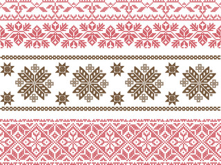 Seamless pattern with traditional Ukrainian National ornament on a white background. Embroidery pattern