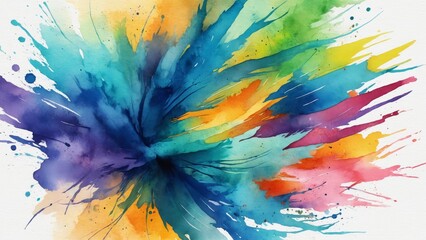 Vibrant watercolor strokes blending in a harmonious dance of colors on a canvas backdrop