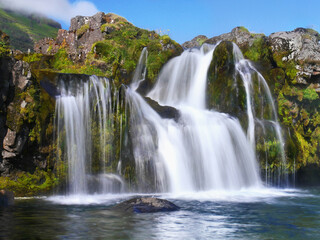 waterfall in the mountains