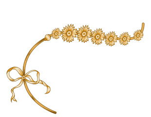 Golden leaf background vector art
