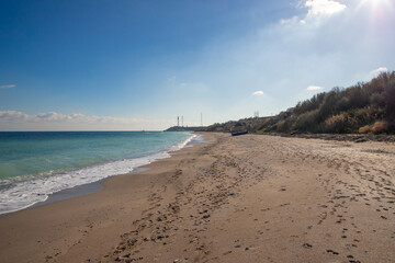 Landscape with the empty Tuzla beach - Romania