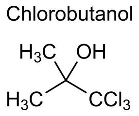 Chemical structure of chlorobutanol, drug substance