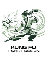 Kung Fu Vector T shirt Design