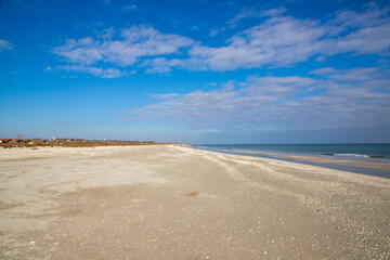 Landscape with a wild empty beach at the Black Sea