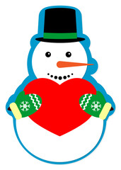 Snowman icon, winter symbol on transparent background.  PNG 