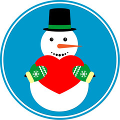 Snowman icon, winter symbol on transparent background.  PNG 