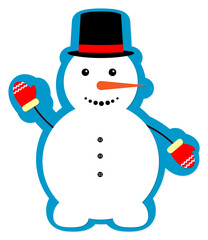 Snowman icon, winter symbol on transparent background.  PNG 