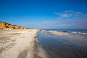 Landscape with the wild Corbu beach in Constanta County - Romania