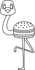 Flamingo Groom Wedding ring Wedding Animal Vector Graphic Art Illustration