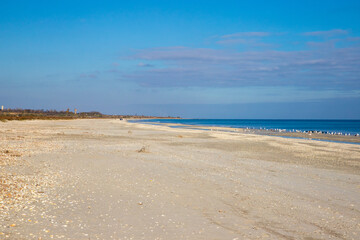 Landscape with the wild Corbu beach in Constanta County - Romania