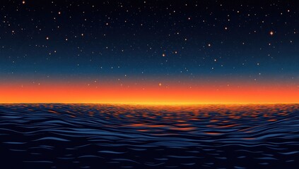 海と星空の美しい夕焼けが広がる風景で心が落ち着く時