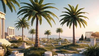 Fototapeta premium Palmen am Meer 