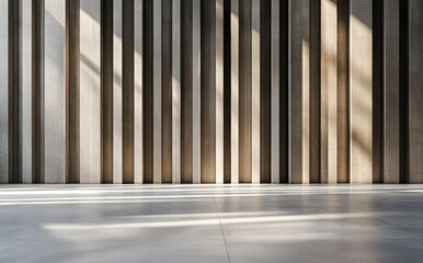 現代的なコンクリート壁が特徴の広々とした空間での光の演出