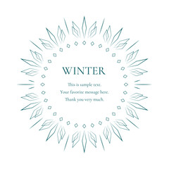 雪の結晶と光をモチーフにした冬の飾り枠。高級感のある囲みのデザイン