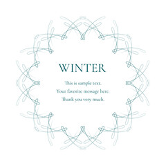 雪の結晶と光をモチーフにした冬の飾り枠。高級感のある囲みのデザイン