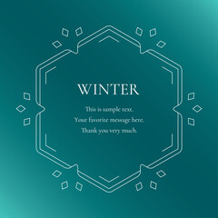 雪の結晶と光をモチーフにした冬の飾り枠。高級感のある囲みのデザイン