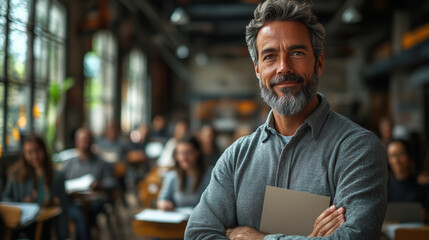 Fototapeta premium An awards ceremony in the office, where employees receive certificates of appreciation