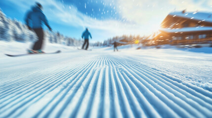 Experience the excitement of skiing and snowboarding on pristine slopes at a winter resort