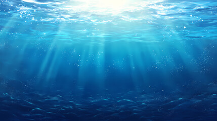 Deep blue ocean depths. Deep Ocean Abyss. Illustration